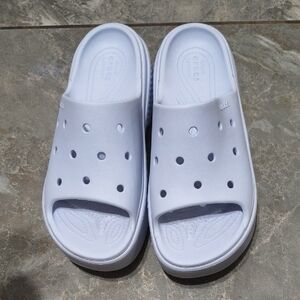 CROCS Kids White Slide Sandals